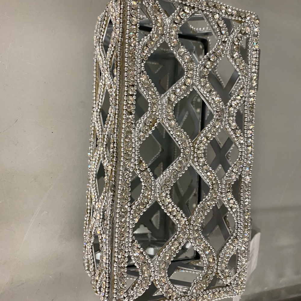 Silver glass jewelry box